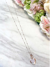 Sweetheart Long Necklace - Silver